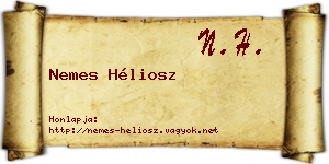 Nemes Héliosz névjegykártya